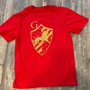 Red Kids Short Sleeve Tee with Gold Crest